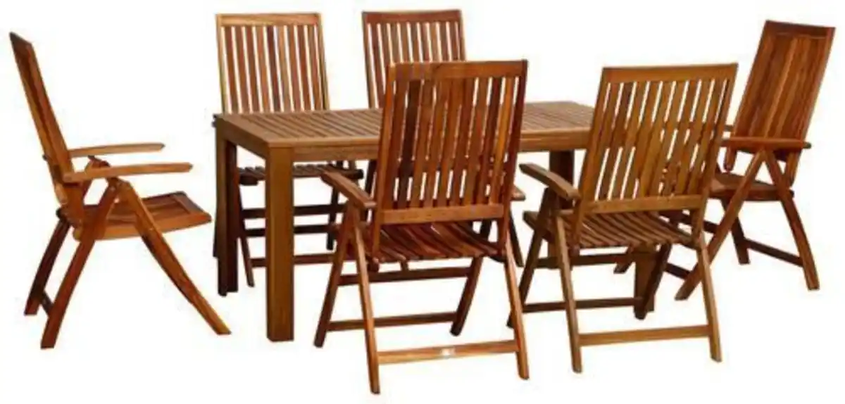 Bild 1 von Gartenmöbel Set 7-tlg. Paleros Holz Akazie, Akaziefarben