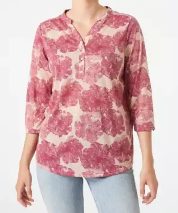 Bild 1 von Shirt mit Blumendruck, natur/pink