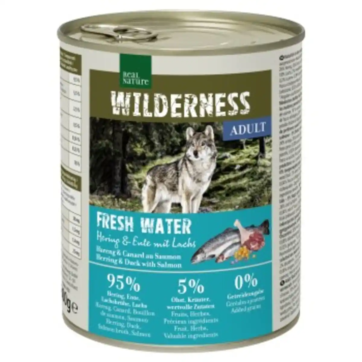 Bild 1 von REAL NATURE WILDERNESS Nassfutter für Hunde Adult Fresh Water, Hering, Lachs und Ente 6x800 g