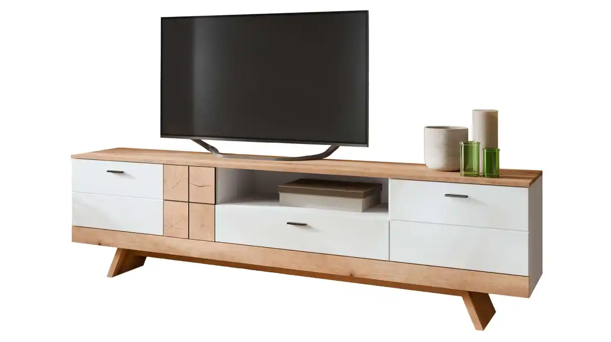 Bild 1 von TV - Lowboard weiß Hochglanz - Coast Evoke Eiche 216 cm - ORETA