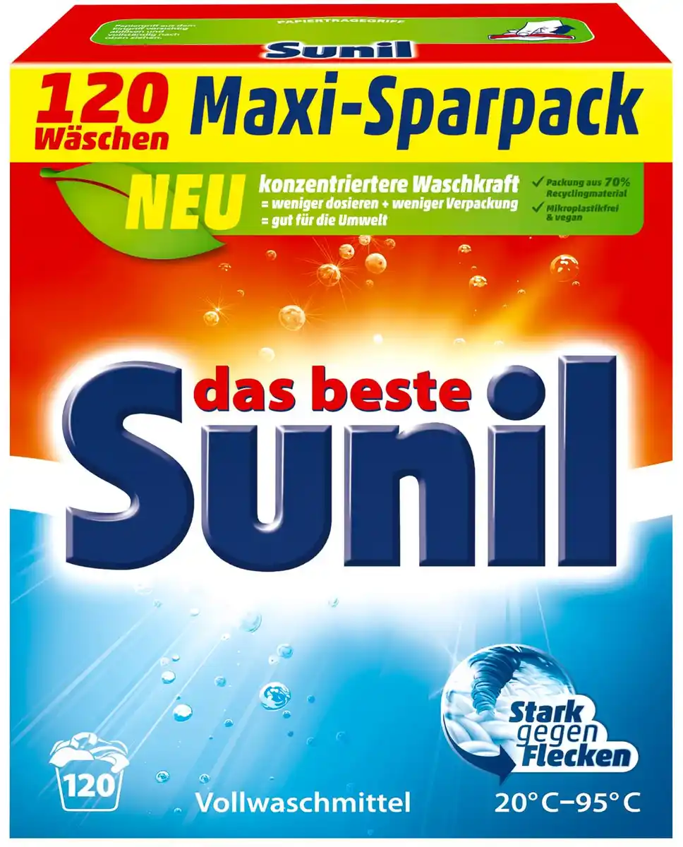 Bild 1 von SUNIL Voll- oder Colorwaschmittel, 6-kg-Packg.