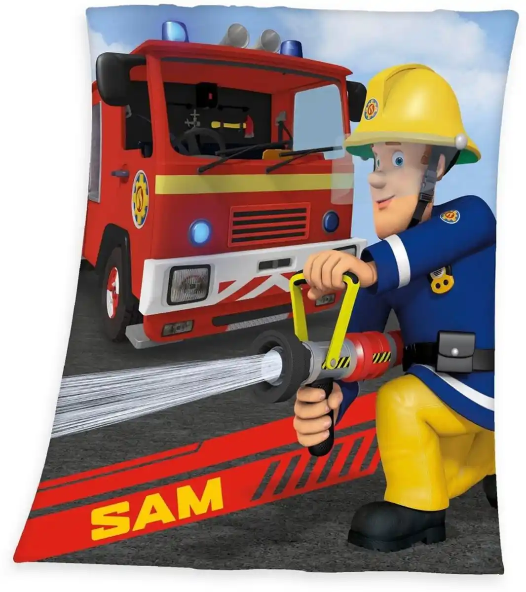 Bild 1 von Kinderdecke Feuerwehrmann Sam, Feuerwehrmann Sam, weiche Qualität, Kuscheldecke