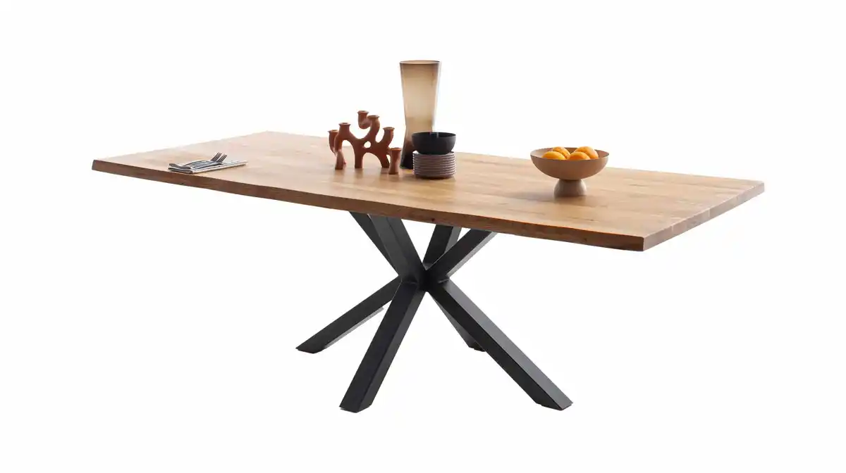 Bild 1 von Esstisch Baumkantentisch Optik 200 cm massiv Wildeiche geölt - DAHLIA