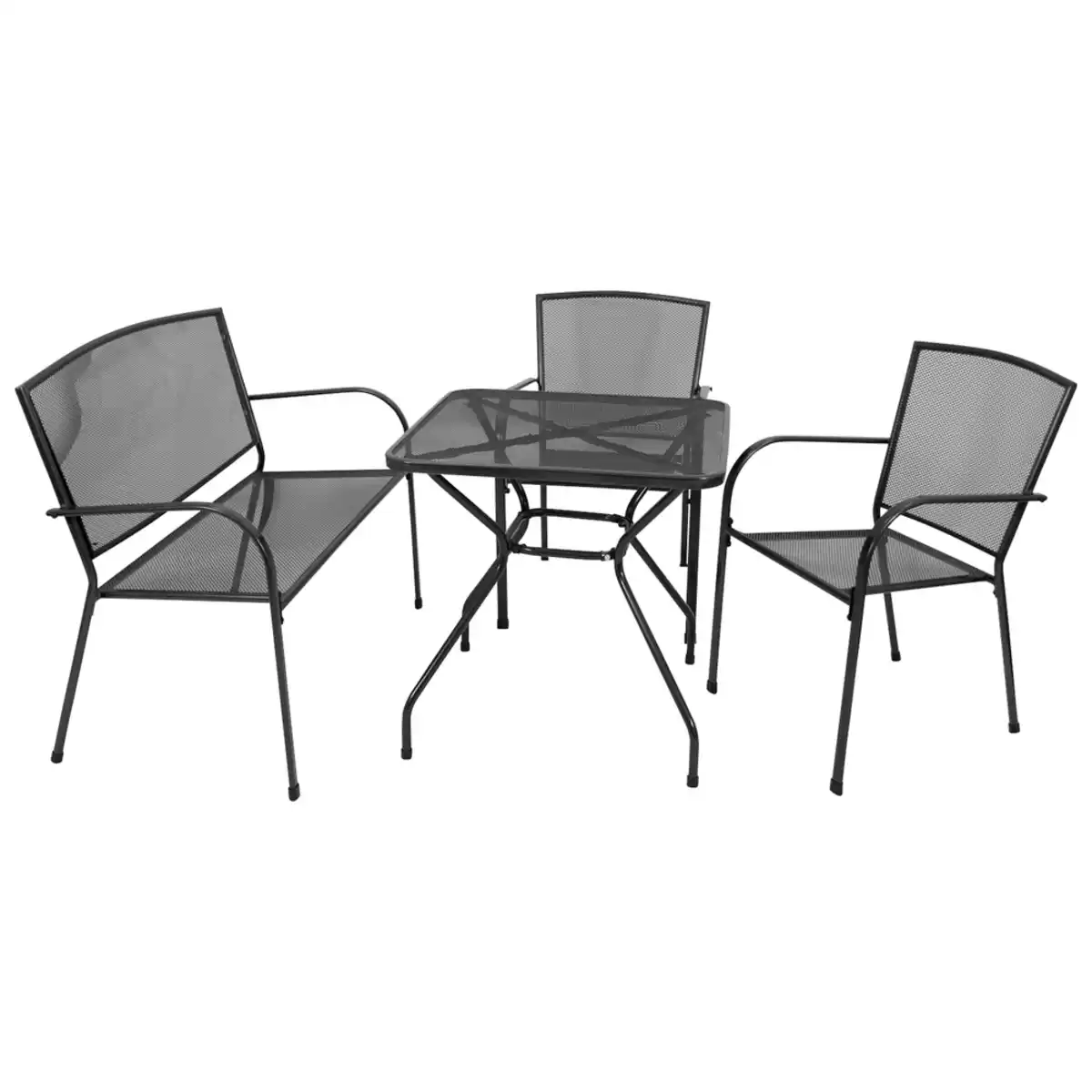 Bild 1 von Gartensitzgruppe 4-teilig Streckmetall Anthrazit