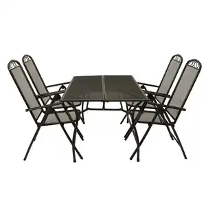 Gartensitzgruppe 5-teilig Streckmetall Anthrazit