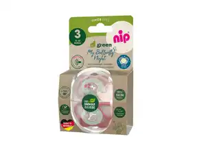 nip®Schnuller My Butterfly Night Green Silikon Größe 3 (16-32 Monate), 2 Stk