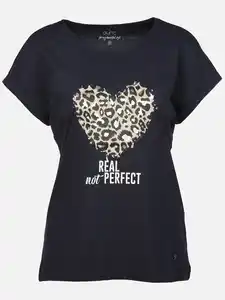 Damen Shirt mit Foliendruck Marine