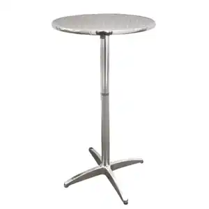 Alu-Stehtisch Bistro-Stehtisch aus Aluminium mit klappbarer Tischplatte.