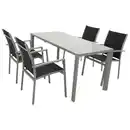 Bild 1 von Gartengarnitur 5-teilig Aluminium Textilgewebe Schwarz