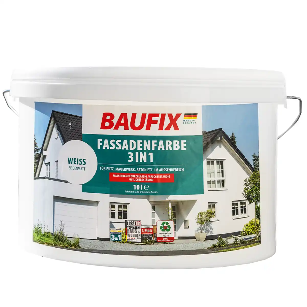 Bild 1 von 3 in 1 Fassadenfarbe - ca. 10 Liter, Weiß
