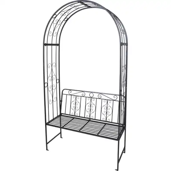 Bild 1 von Rosenbogen mit Bank 121x53x230 cm aus Metall