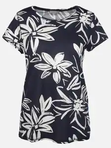 Damen Shirt mit Alloverprint Marine