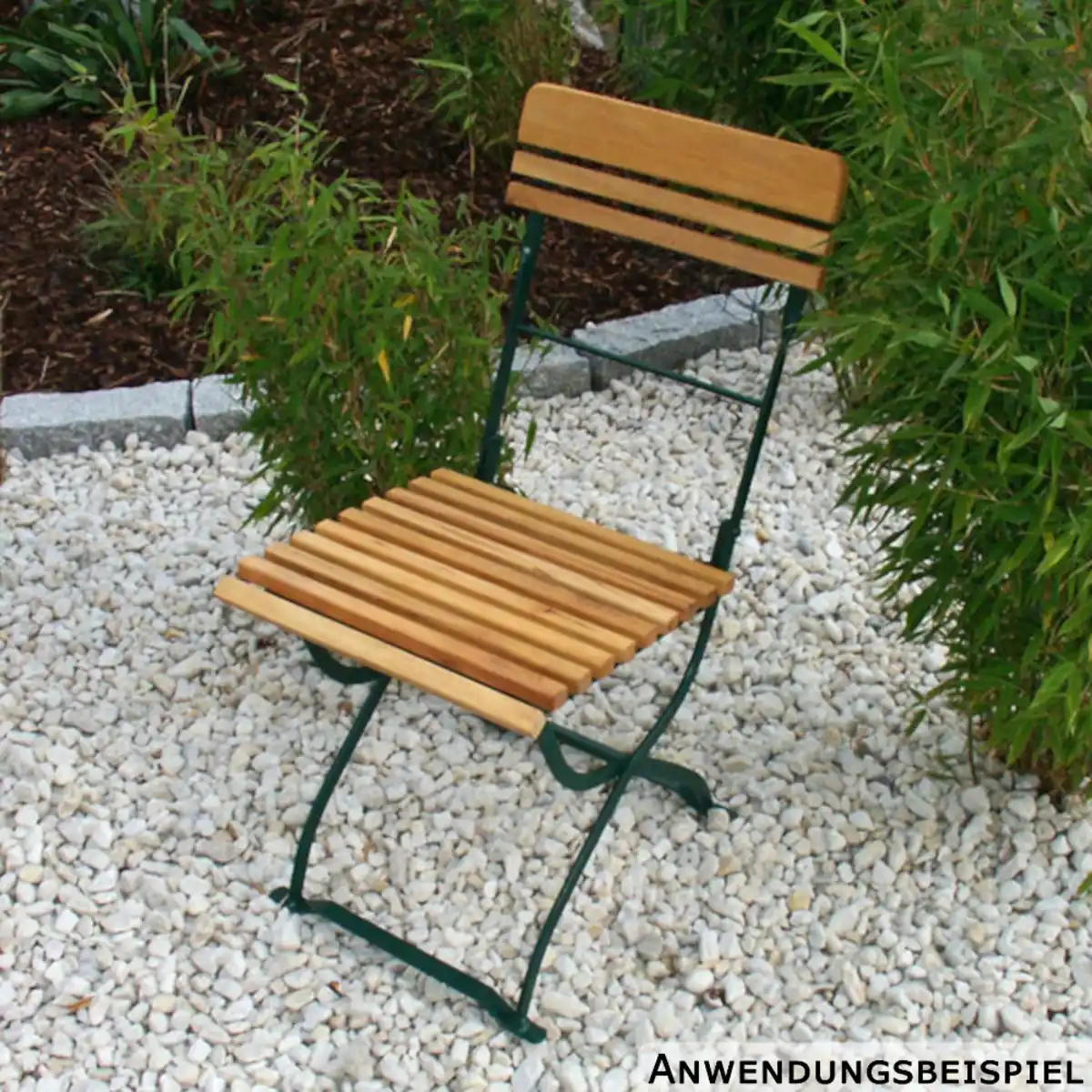 Bild 1 von Klappstuhl Flachstahl Grün und Robinie 2er-Set