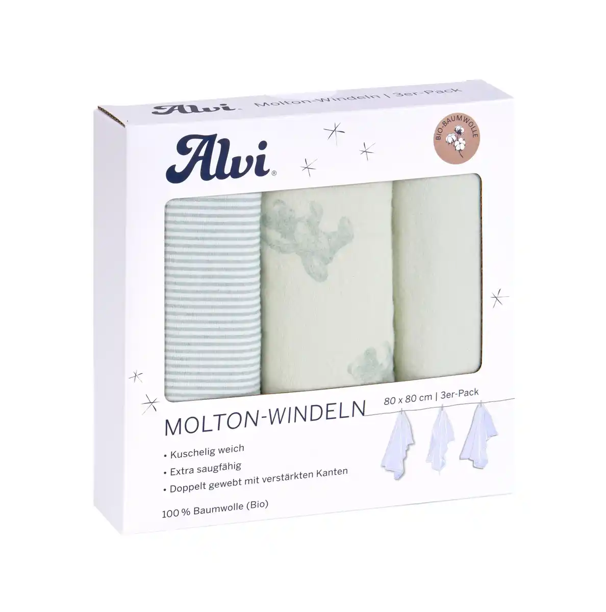 Bild 1 von Alvi Molton-Windeln Teddy 1961 3er Pack, 0 gr