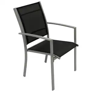 Stapelsessel 4er Set Silber / Schwarz