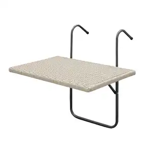 Balkonhängetisch Metall und Polyrattan 60 x 40 cm