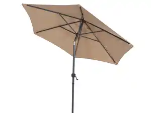Gelenk-Sonnenschirm Natur, stabiler Metallmast, Schirmbespannung aus 100% Polyester, Gewicht: ca. 3,6kg