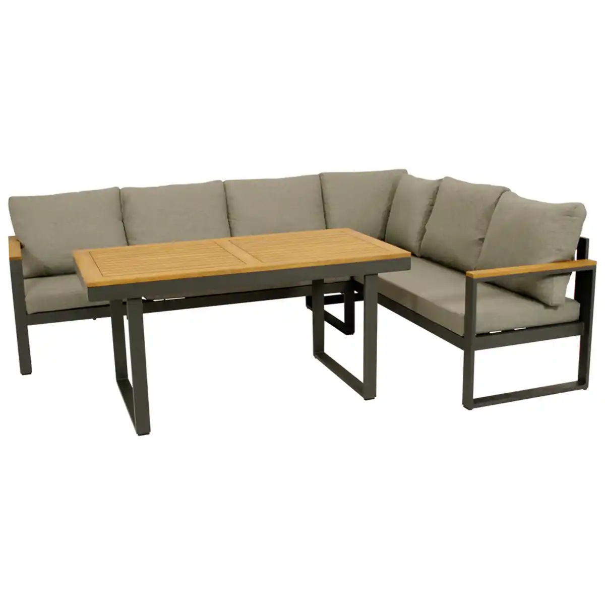 Bild 1 von Eck-Diningset 3-teilig Aluminium Anthrazit und Akazie