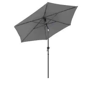 Gelenk-Sonnenschirm Grau, stabiler Metallmast, Schirmbespannung aus 100% Polyester, Gewicht: ca. 3,6kg