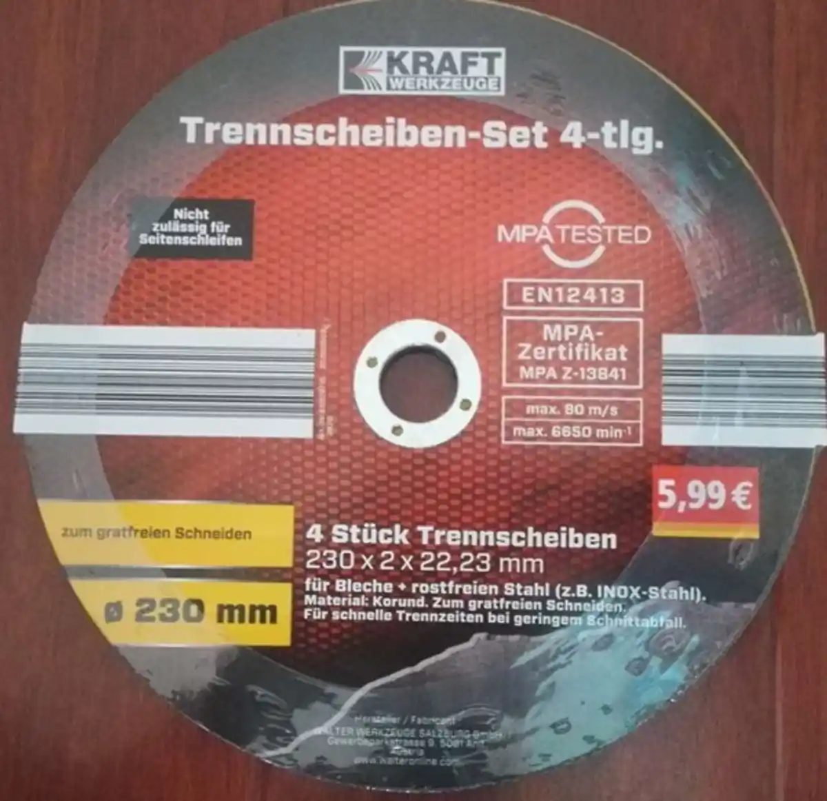 Bild 2 von Diamant-Trennscheiben-Set 4 tlg. Ø 230 mm