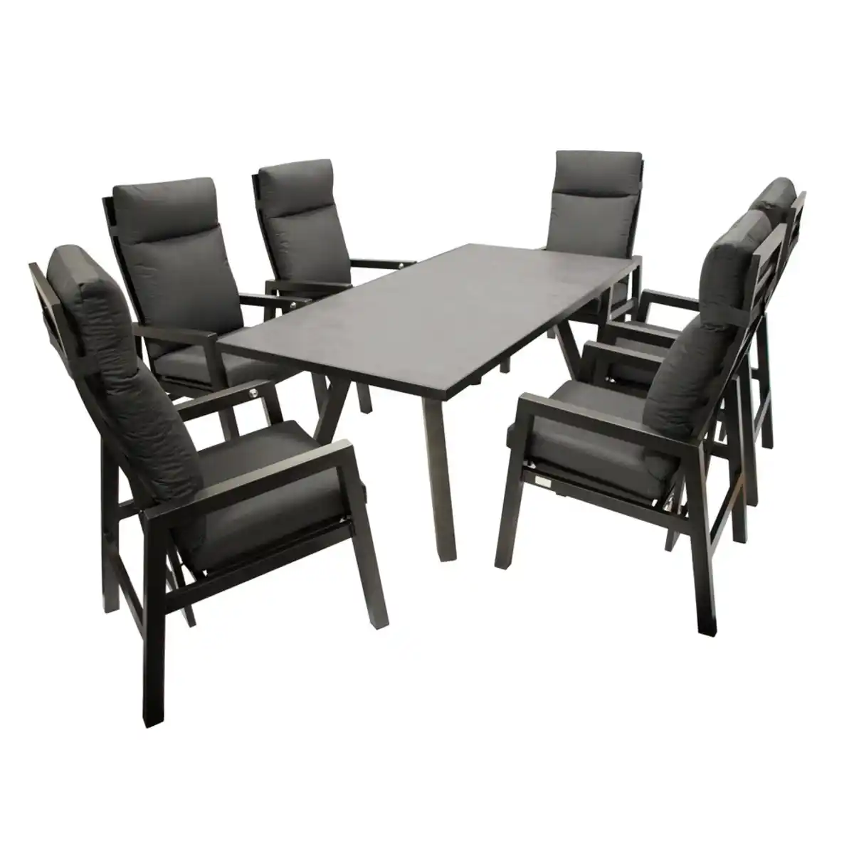 Bild 1 von Gartengarnitur 7-teilig Aluminium Dunkelgrau