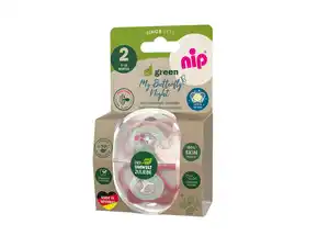nip®Schnuller My Butterfly Night Green Silikon Größe 2 (5-18 Monate), 2 Stk