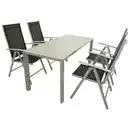 Bild 1 von Gartengarnitur 5-teilig Aluminium Textilgewebe Schwarz