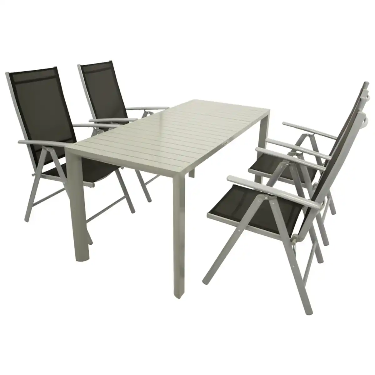 Bild 1 von Gartengarnitur 5-teilig Aluminium Textilgewebe Schwarz