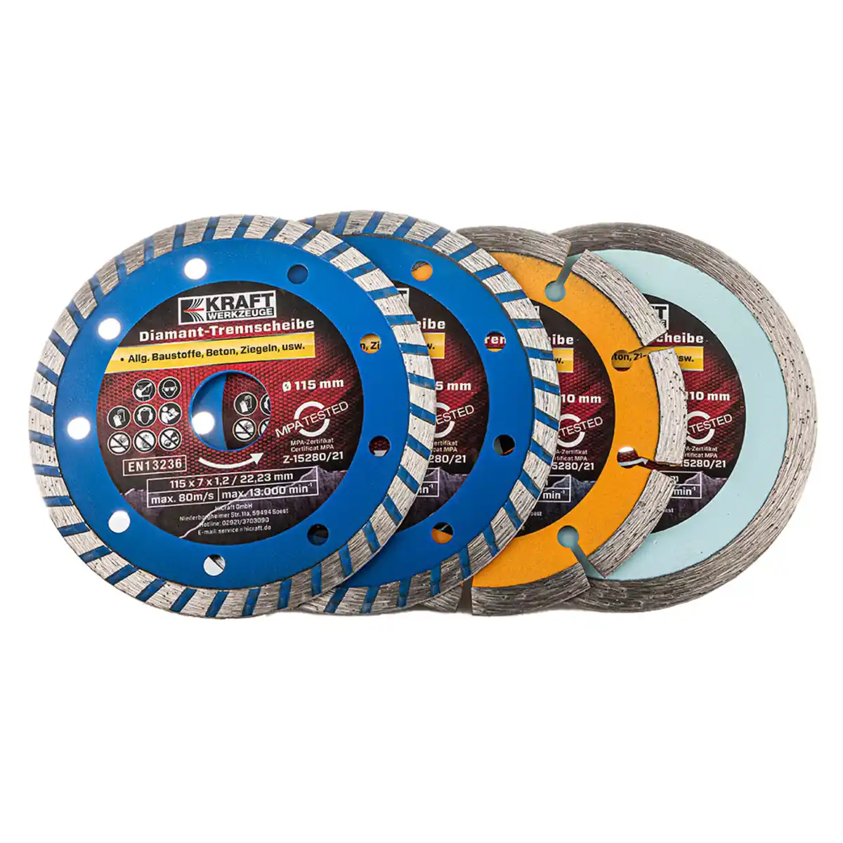 Bild 1 von Diamant-Trennscheiben-Set - 4tlg.