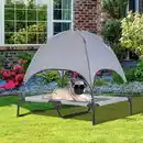 Bild 4 von Haustierbett mit Baldachin Erhöhtes Hundebett Hundeliege outdoor Grau