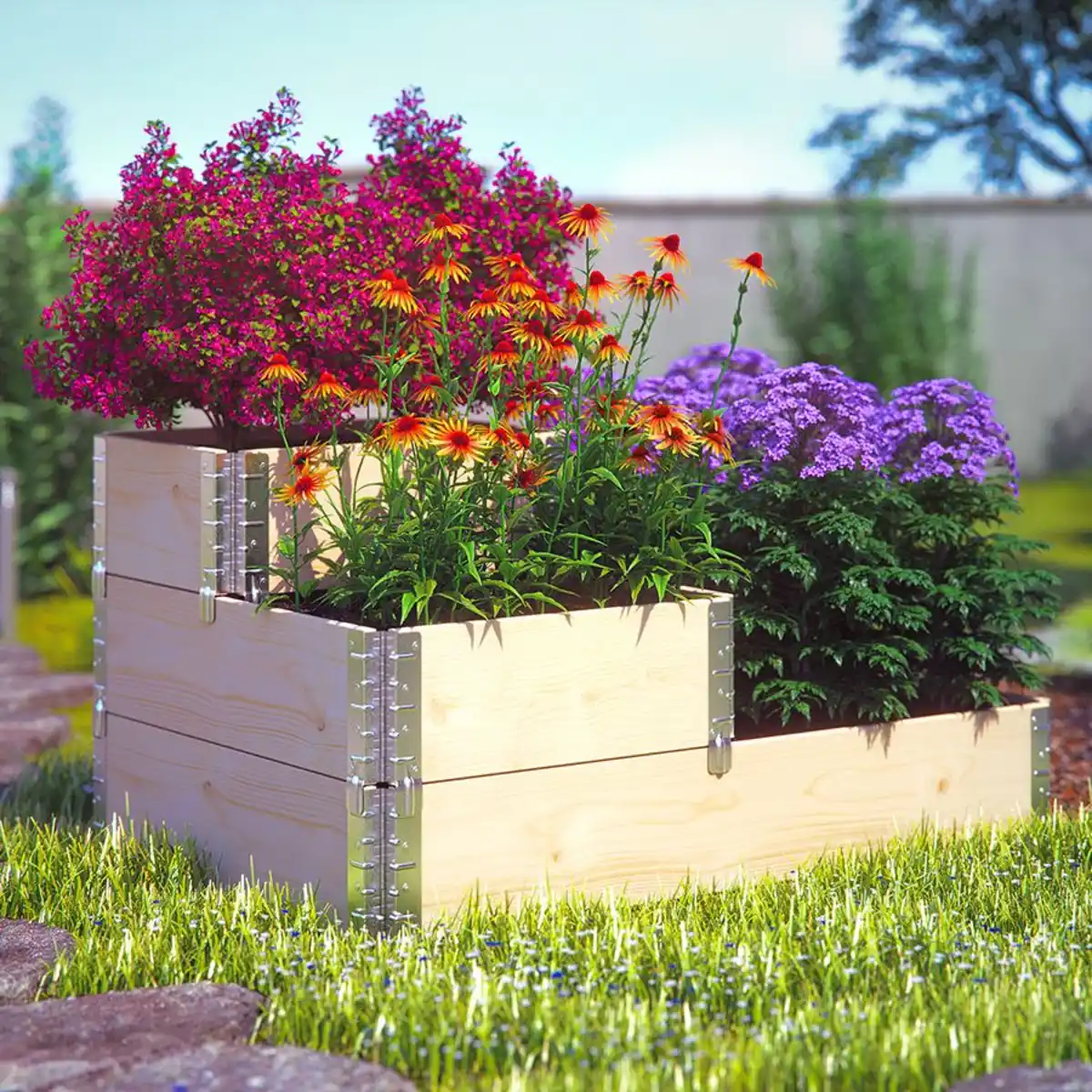 Bild 1 von Grüner Jan Stufenbeet mit 3 Ebenen aus Holz