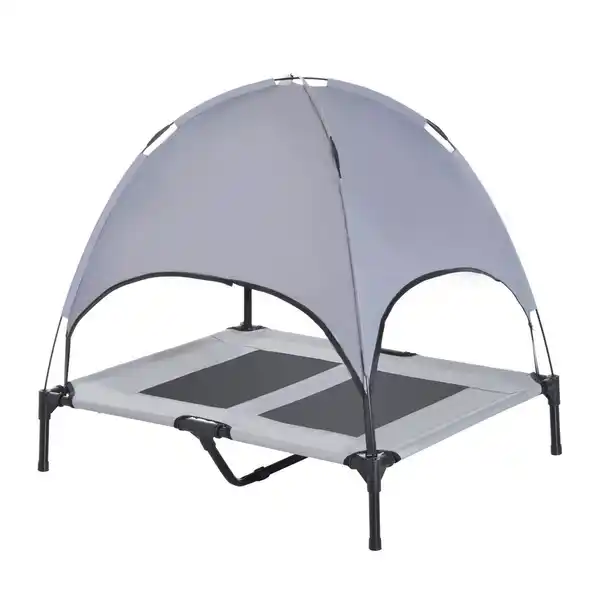 Bild 1 von Haustierbett mit Baldachin Erhöhtes Hundebett Hundeliege outdoor Grau