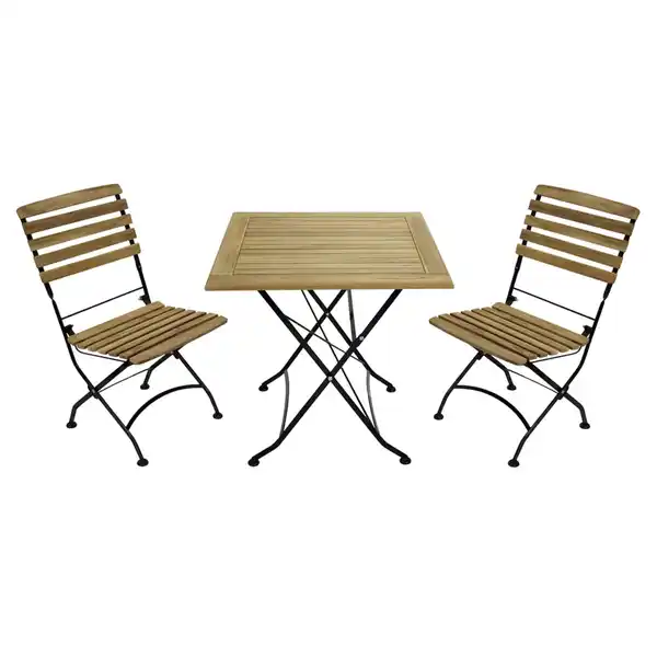 Bild 1 von Klappgarnitur 3-teilig Flachstahl und Teakholz