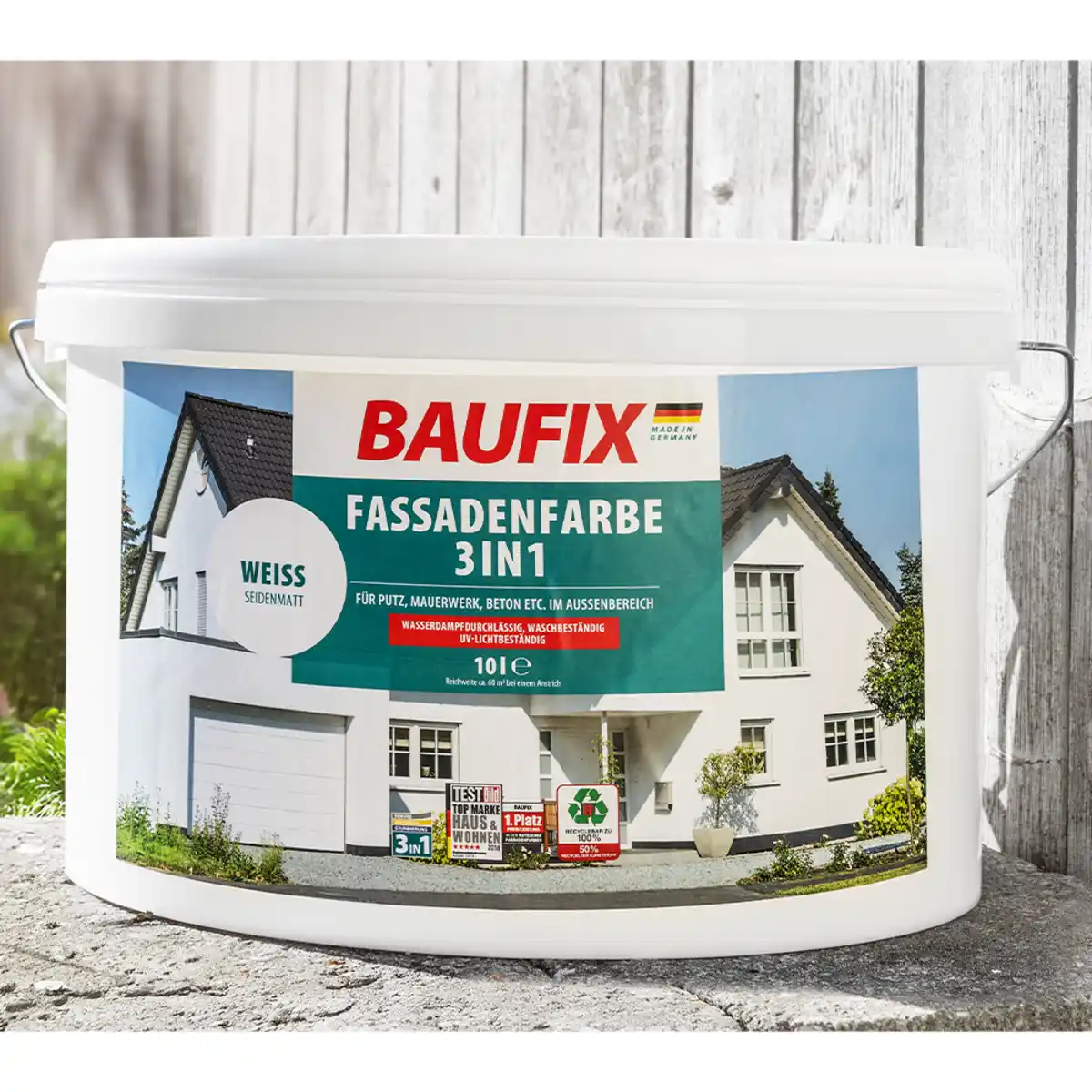 Bild 2 von 3 in 1 Fassadenfarbe - ca. 10 Liter, Weiß