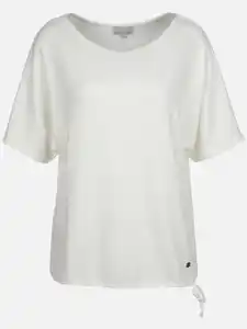 Damen Struktur Jacquardshirt Weiß