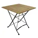 Bild 1 von Klapptisch 75 x 75 cm Flachstahl Schwarz und Teakholz