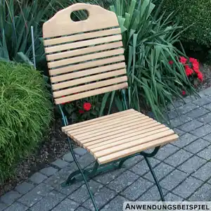 Klappstuhl Flachstahl Grün und Robinie 2er-Set