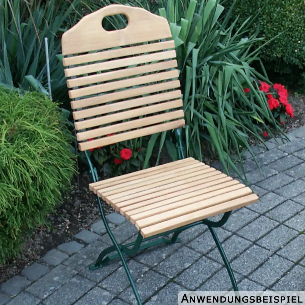 Bild 1 von Klappstuhl Flachstahl Grün und Robinie 2er-Set