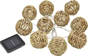 IDEENWELT Solar-Lichterkette Rattanbälle