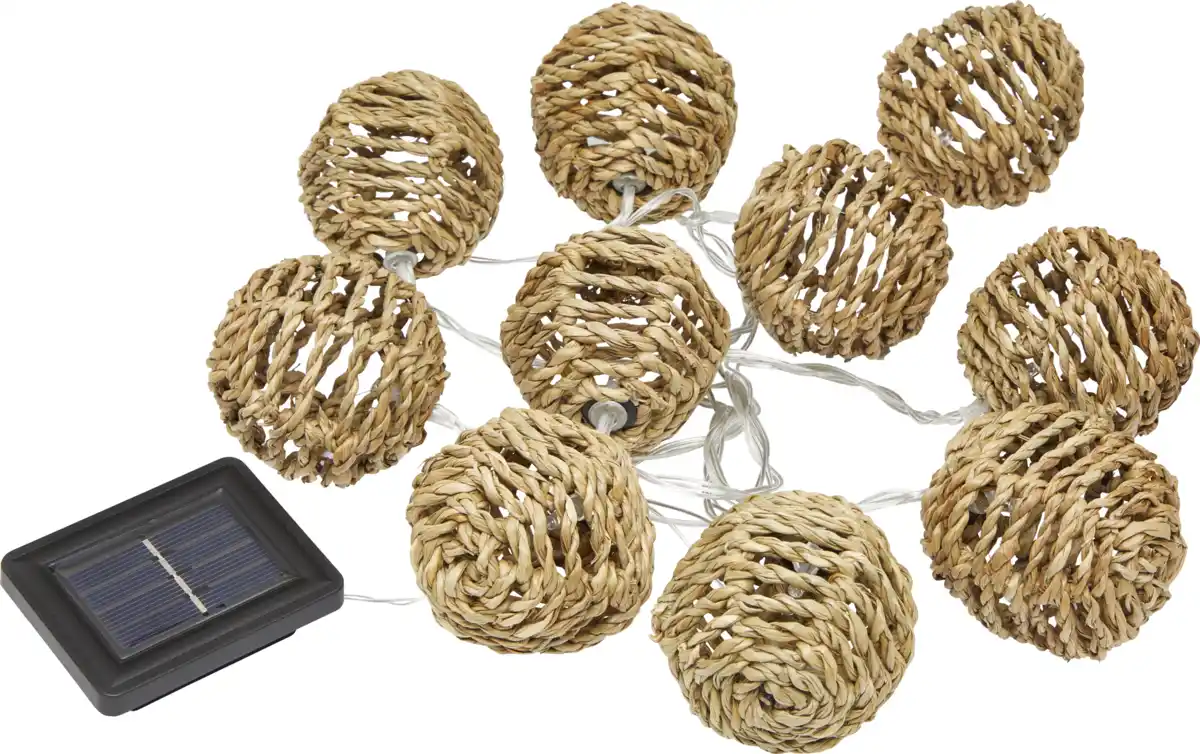 Bild 1 von IDEENWELT Solar-Lichterkette Rattanbälle