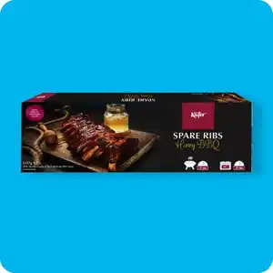 KÄFER Spareribs, Honey-BBQ (525 g Fleischerzeugnis + 75 g Honey-BBQ-Sauce) oder Sweet Chili