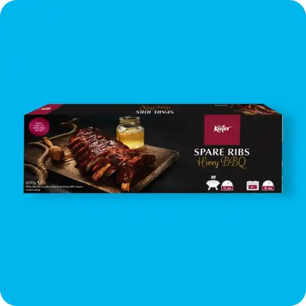 Bild 1 von KÄFER Spareribs, Honey-BBQ (525 g Fleischerzeugnis + 75 g Honey-BBQ-Sauce) oder Sweet Chili