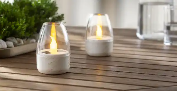 Bild 3 von IDEENWELT 2er Set Solar-Windlichter offhwhite gold