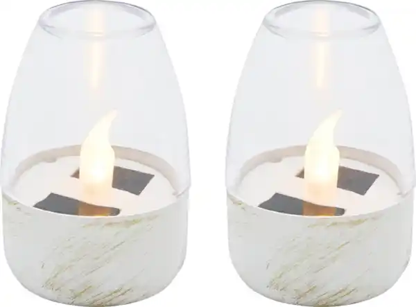 Bild 1 von IDEENWELT 2er Set Solar-Windlichter offhwhite gold