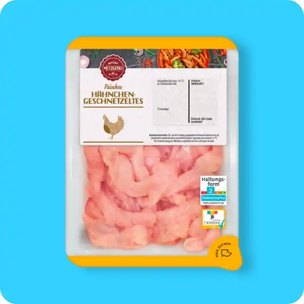 Bild 1 von MEINE METZGEREI Hähnchen-Geschnetzeltes, Haltungsform 2: Stall + Platz²