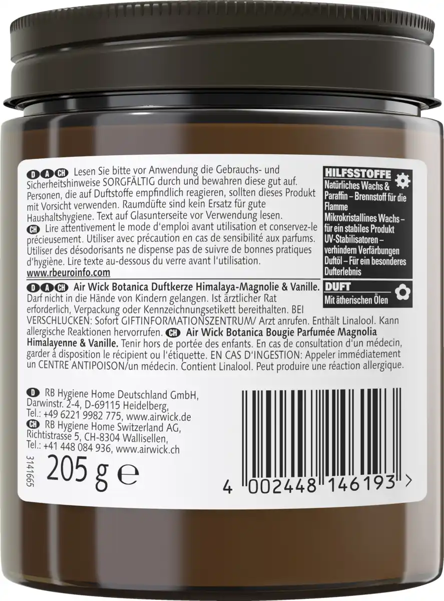 Bild 2 von Air Wick Botanica Duftkerze Himalaya-Magnolie & Vanille, 205 g