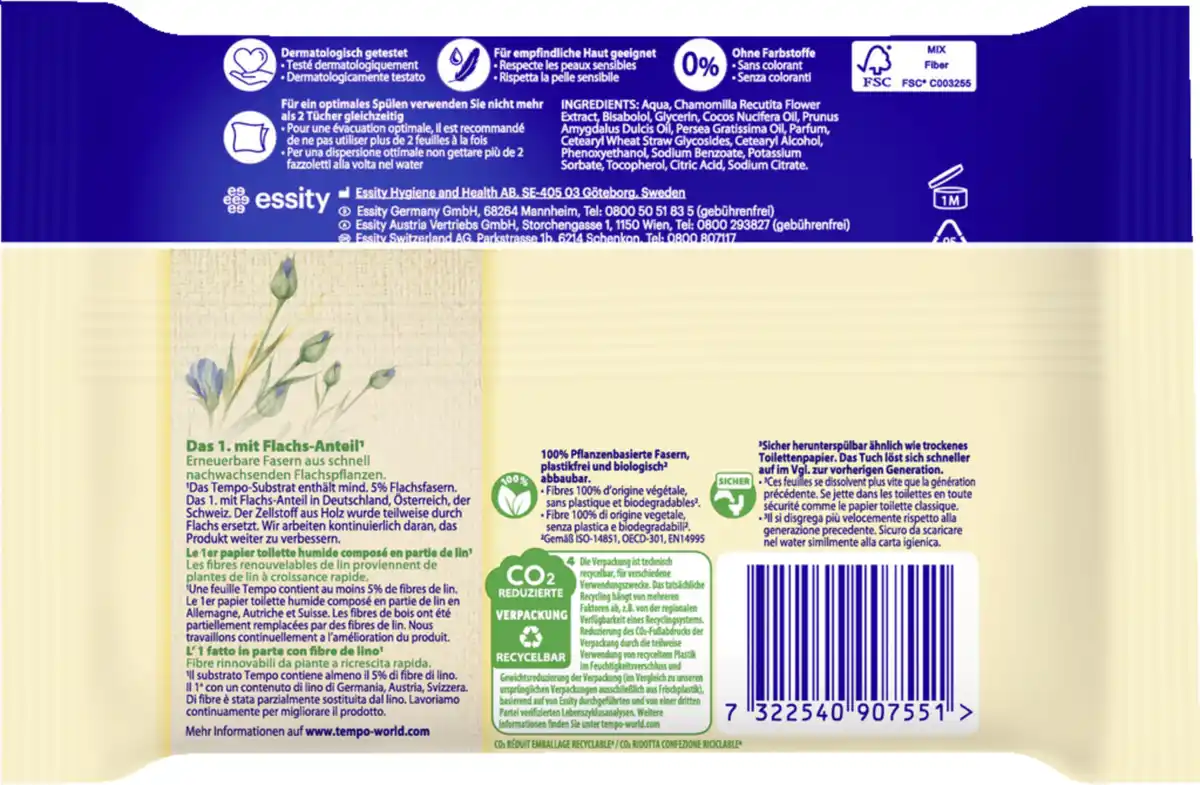 Bild 2 von Tempo Feuchte Toilettentücher Sanft & Pflegend Duo-Vorteilspack