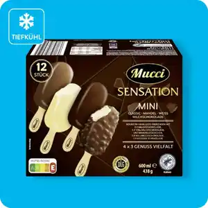 MUCCI Mini-Stieleis, Verschiedene Sorten
