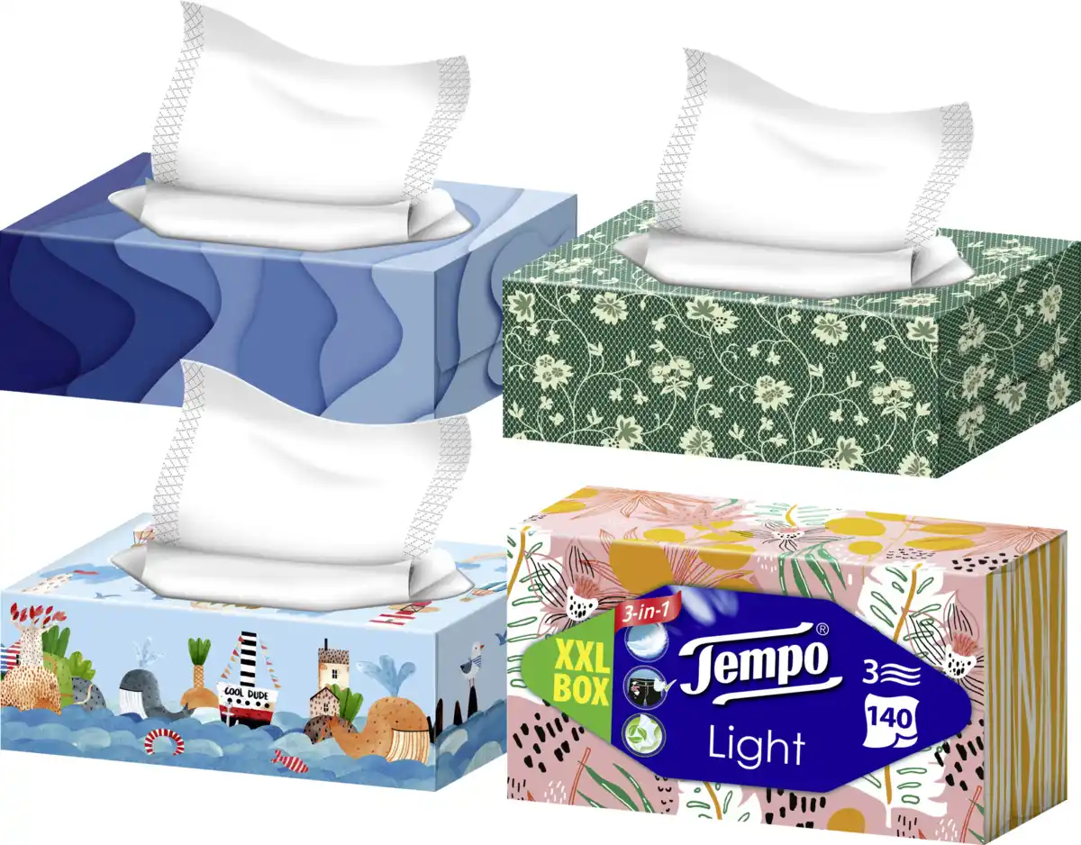 Bild 3 von Tempo 3in1 Taschentücher Light XXL Box