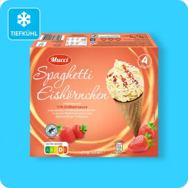 Bild 1 von MUCCI Spaghetti-Eishörnchen